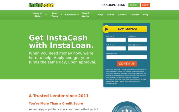 Screenshot of instaloan.com