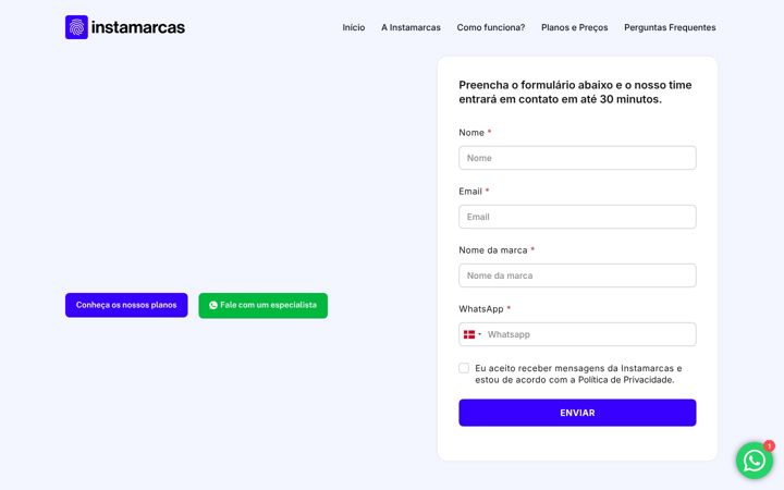 Screenshot of instamarcas.com.br