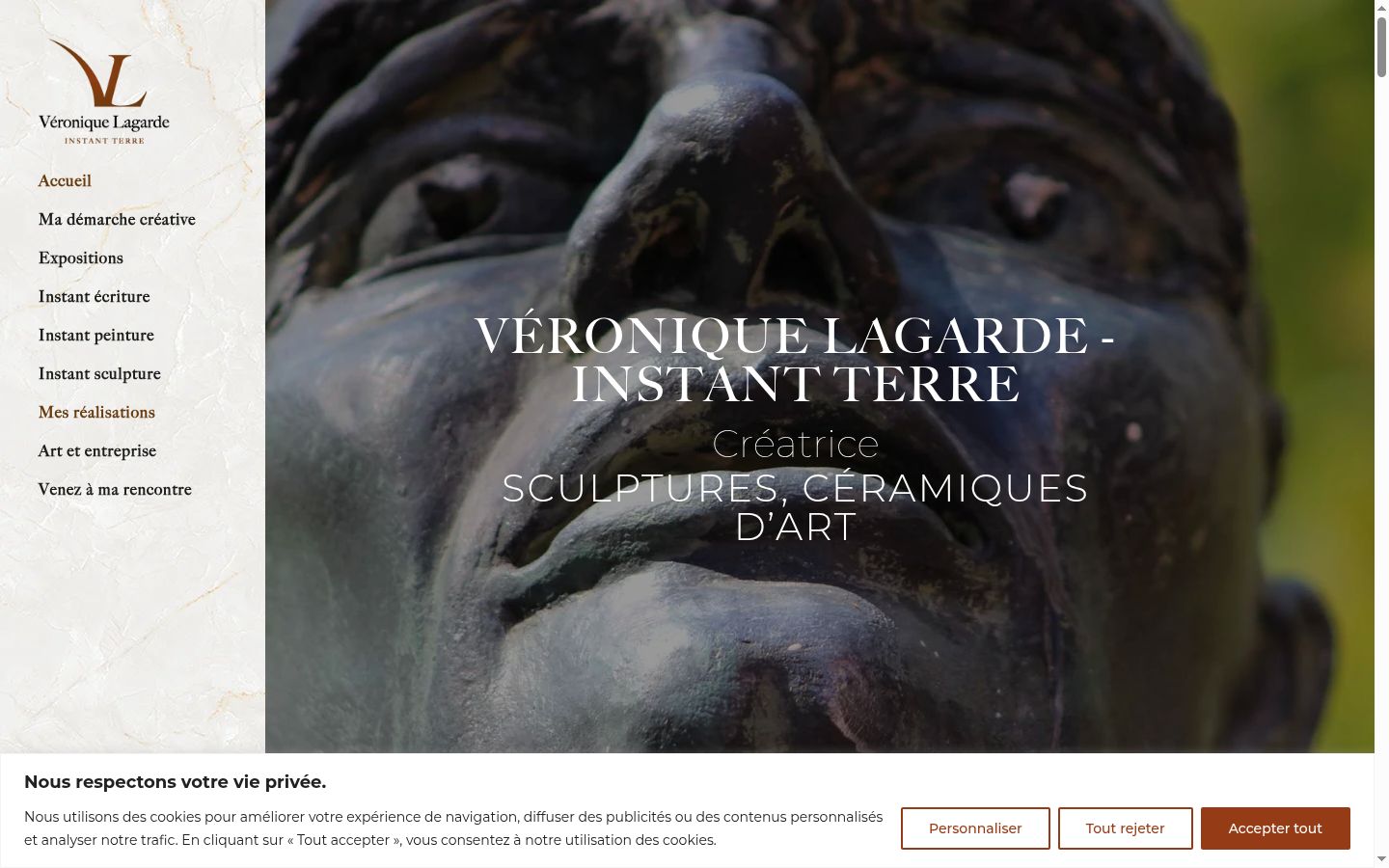 Capture d'écran de la bannière de consentement affichée avant toute interaction