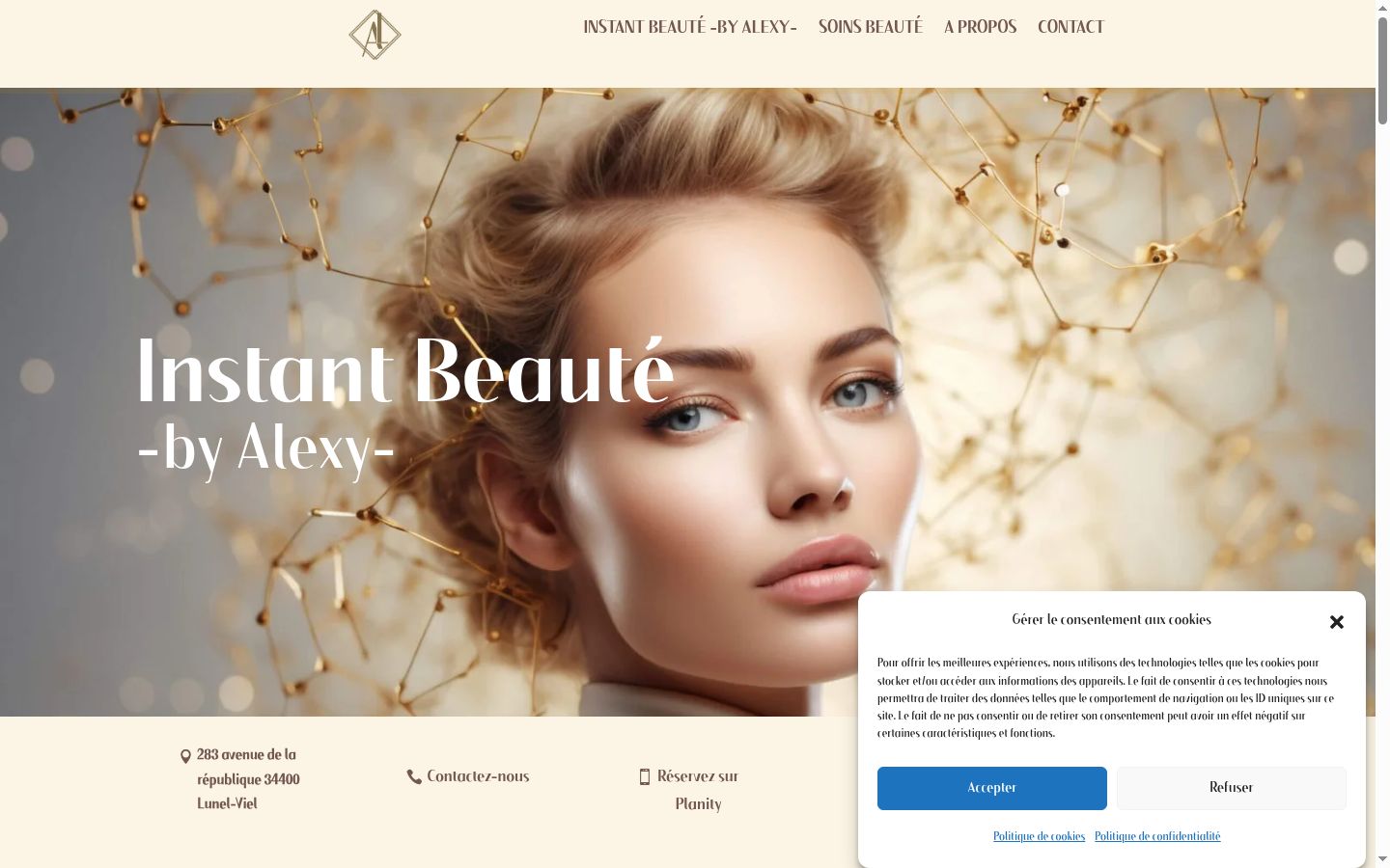 Skærmbillede af samtykkebanneret, som det blev vist før nogen interaktion