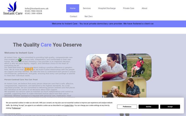 Screenshot of instantcare.uk