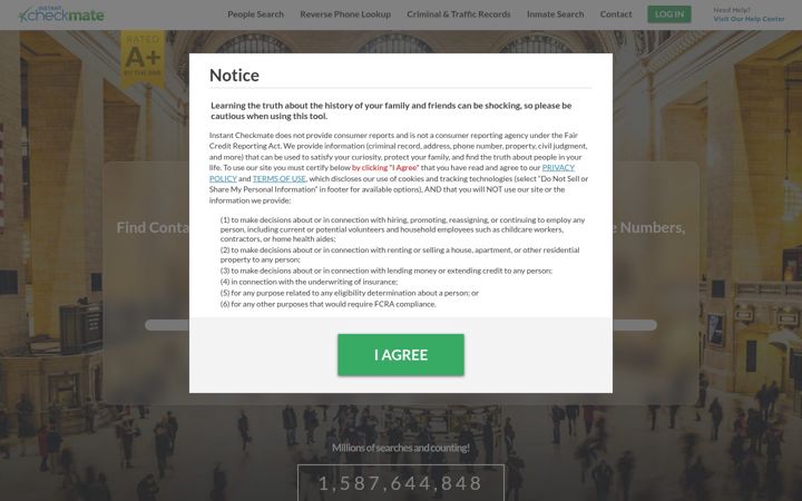 Ekrano kopija instantcheckmate.com