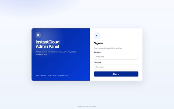 Screenshot of instantcloud.org