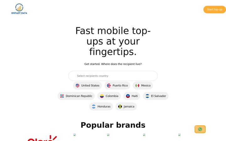 Screenshot of instantdatatopup.com
