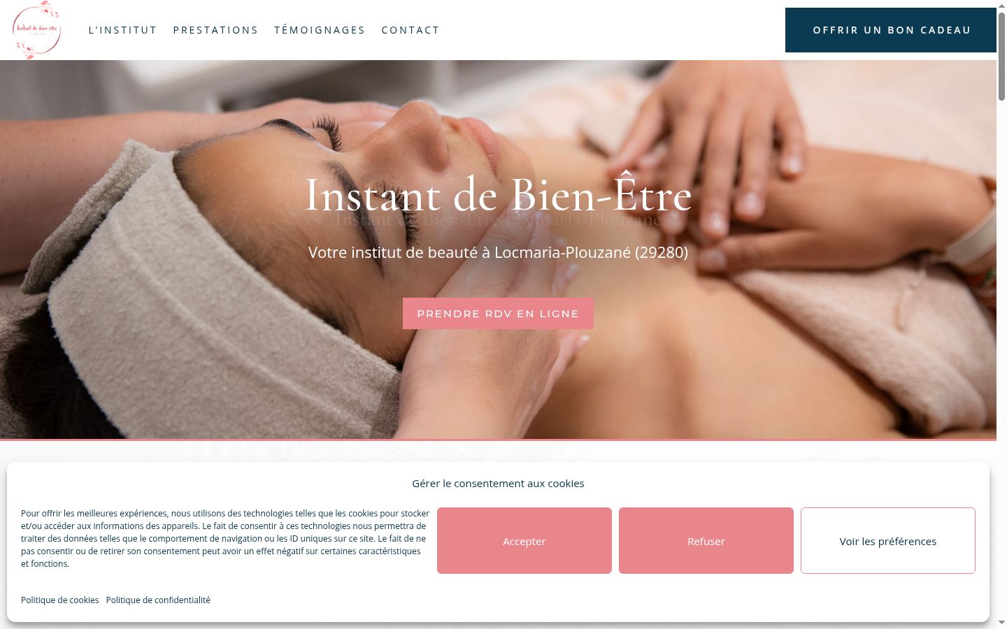 Captura de ecrã do banner de consentimento apresentado antes de qualquer interação
