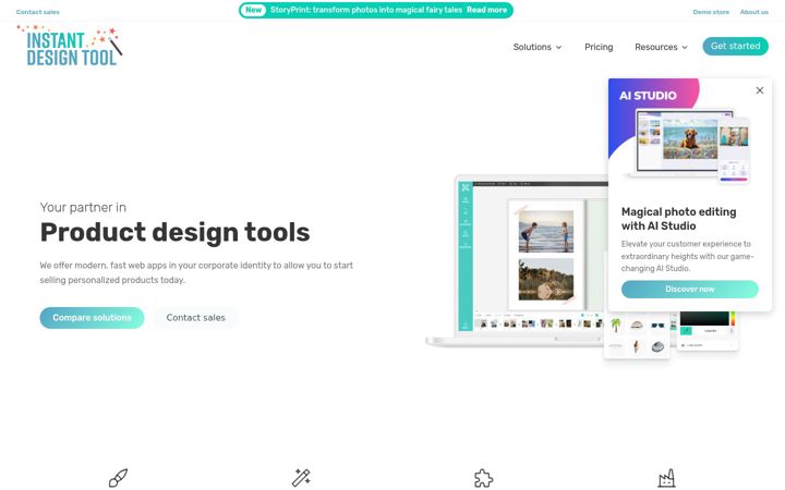 Screenshot of instantdesigntool.com