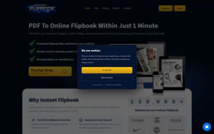 Screenshot of instantflipbook.com