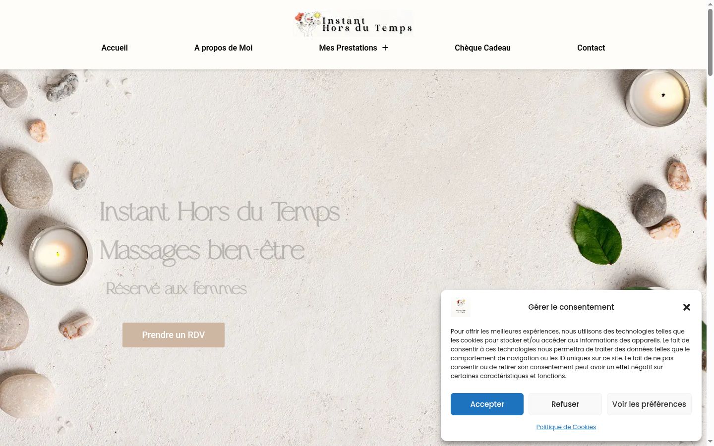 Screenshot of the consent banner shown before any interaction
