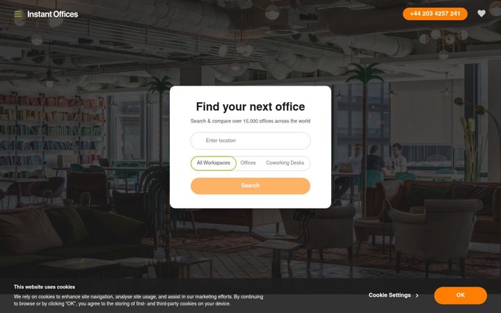 Screenshot of instantoffices.com