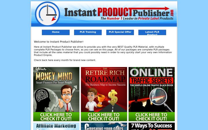 Screenshot of instantproductpublisher.com