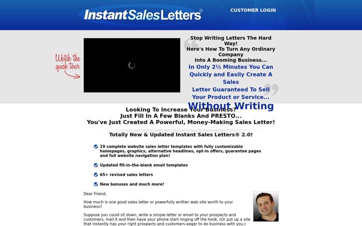 Screenshot of instantsalesletters.com