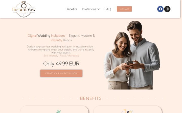 Screenshot of instantvow.com