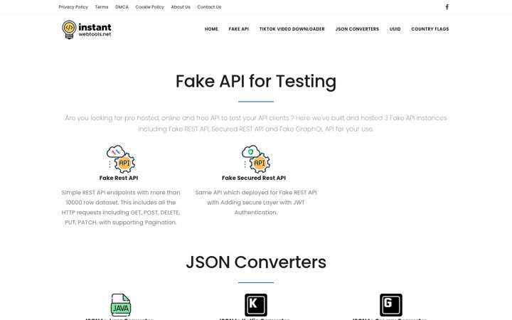 Skjermbilde av instantwebtools.net