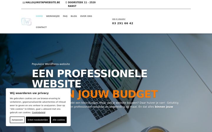 Screenshot di instapwebsite.be