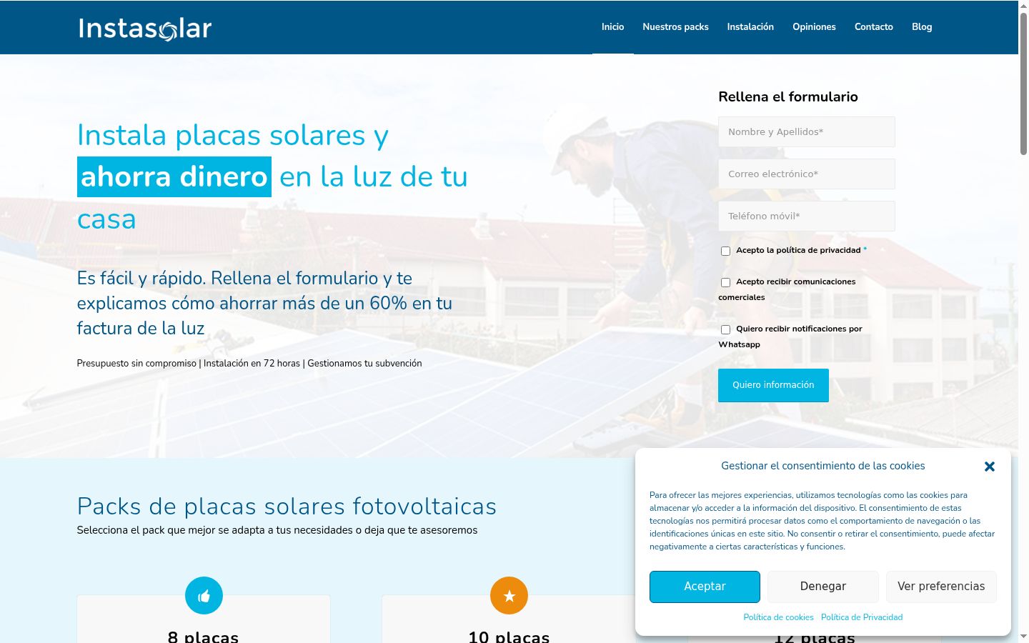 Screenshot del banner di consenso mostrato prima di qualsiasi interazione