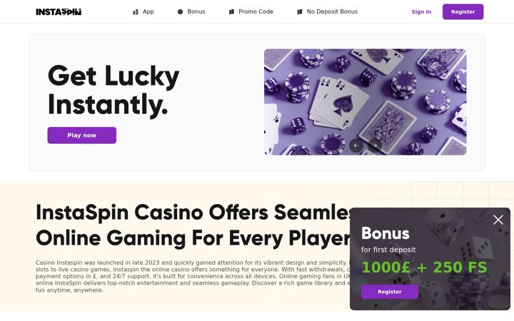 Screenshot of instaspin.io