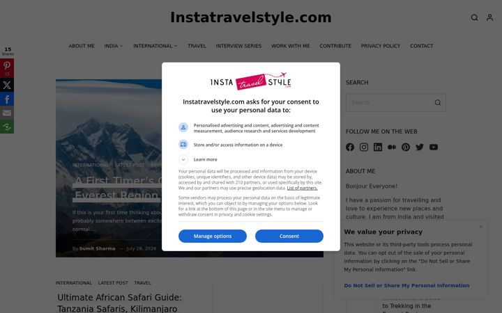 Screenshot of instatravelstyle.com
