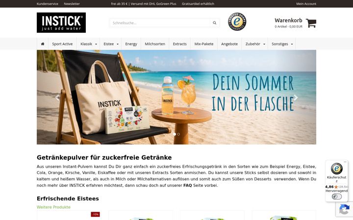 Screenshot of instick.de