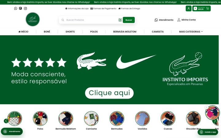 Screenshot of instintoimports.com.br