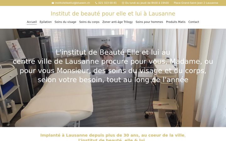 Screenshot of institut-beaute-elle-et-lui.ch