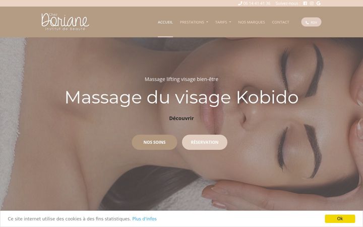 Screenshot of institut-chez-doriane.com