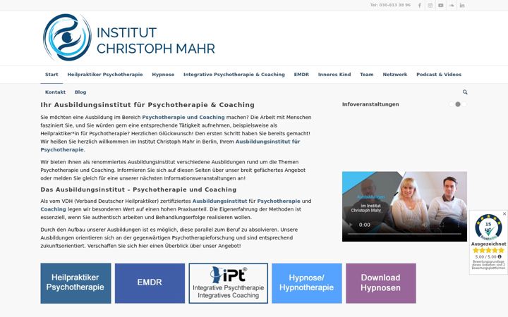 Screenshot of institut-christoph-mahr.de