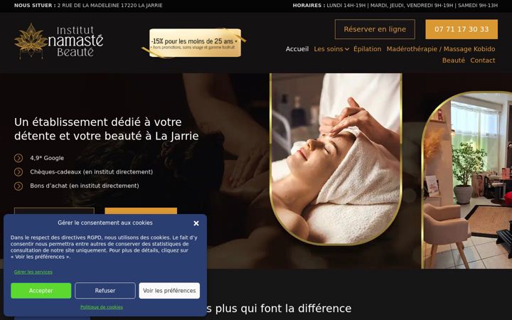 Screenshot of institut-namaste.com