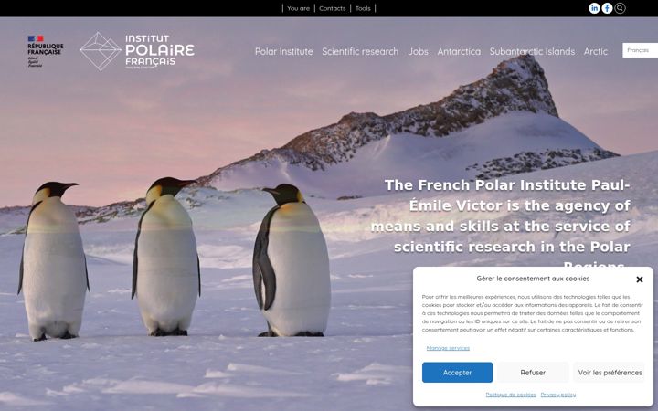 Screenshot of institut-polaire.fr