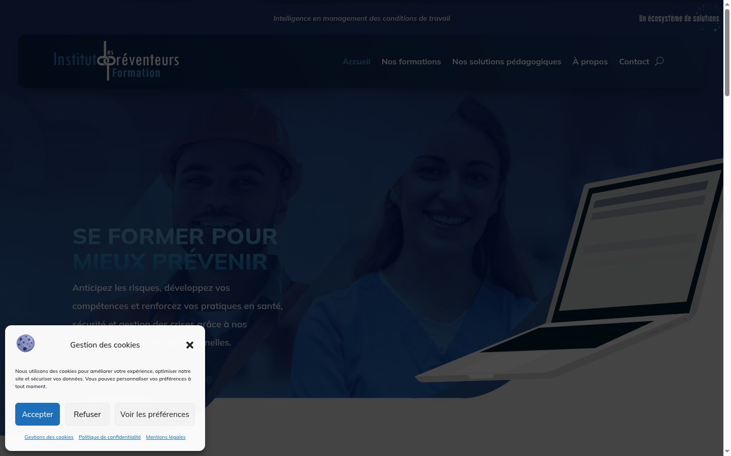 Screenshot of the consent banner shown before any interaction