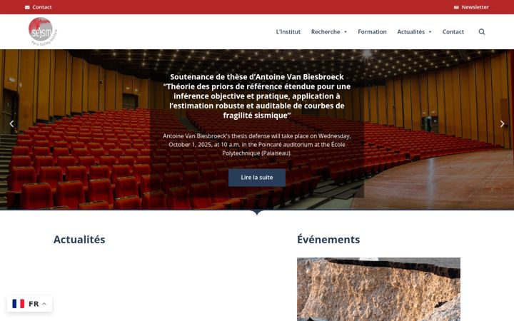 Screenshot of institut-seism.fr