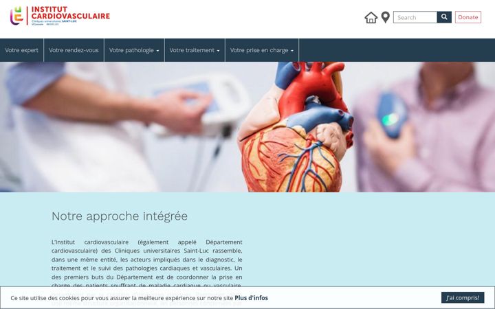 Screenshot of institutcardiovasculaire.be