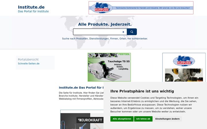 Screenshot of institute.de