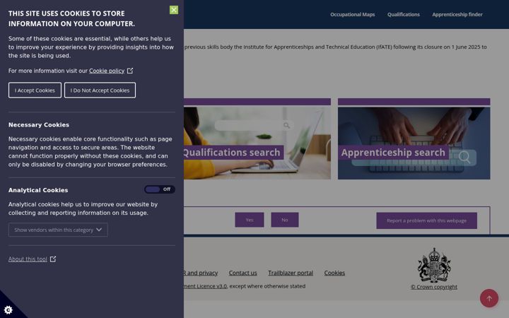 Képernyőkép: instituteforapprenticeships.org