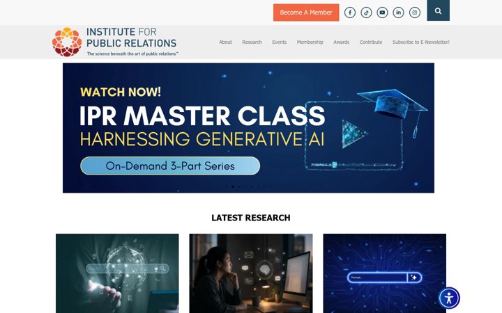 Screenshot of instituteforpr.org