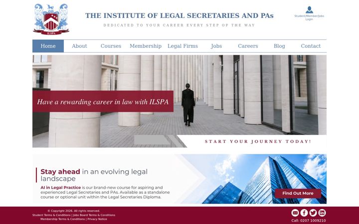 Screenshot of institutelegalsecretaries.com