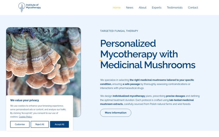 Screenshot of instituteofmycotherapy.org