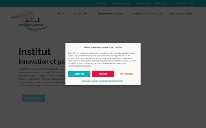 Screenshot of institutinnovationetparcours.fr