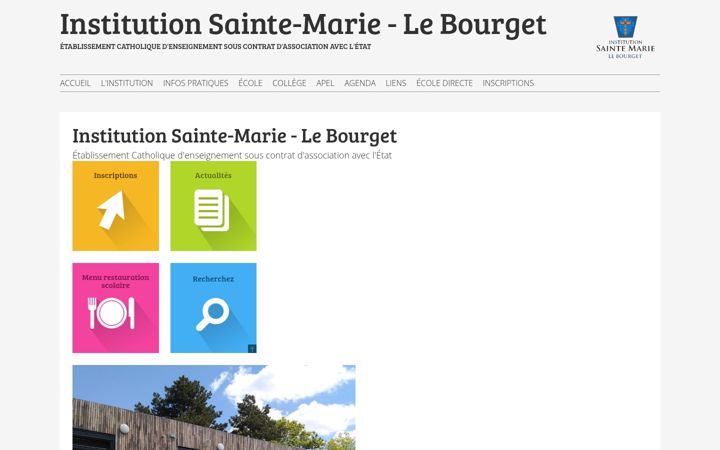 Screenshot of institutionsaintemariebourget.fr