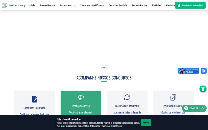 Screenshot of institutoaocp.org.br