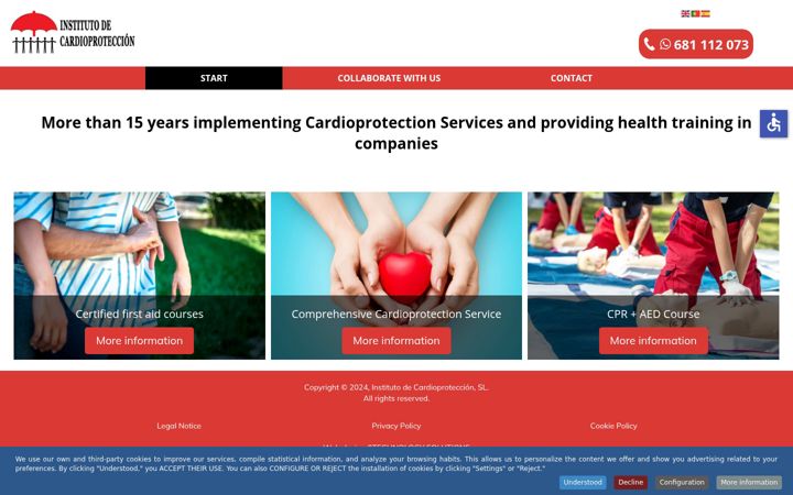 Screenshot of institutocardioproteccion.com
