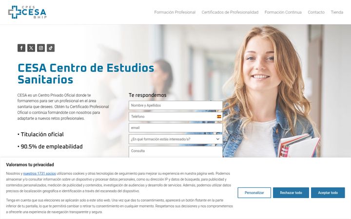 Screenshot of institutocesa.com