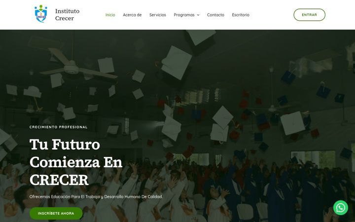 Screenshot of institutocrecer.edu.co