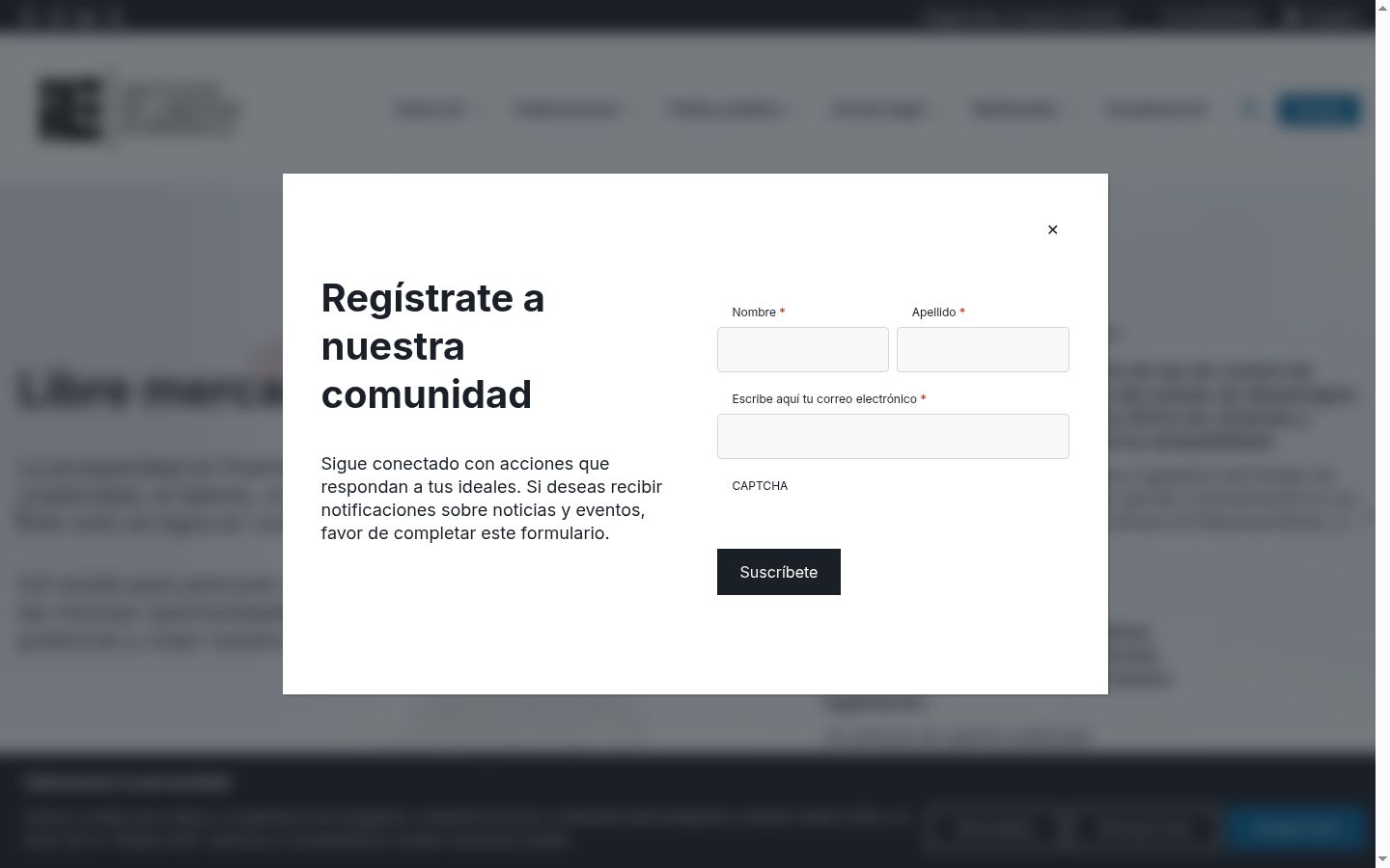 Screenshot del banner di consenso mostrato prima di qualsiasi interazione