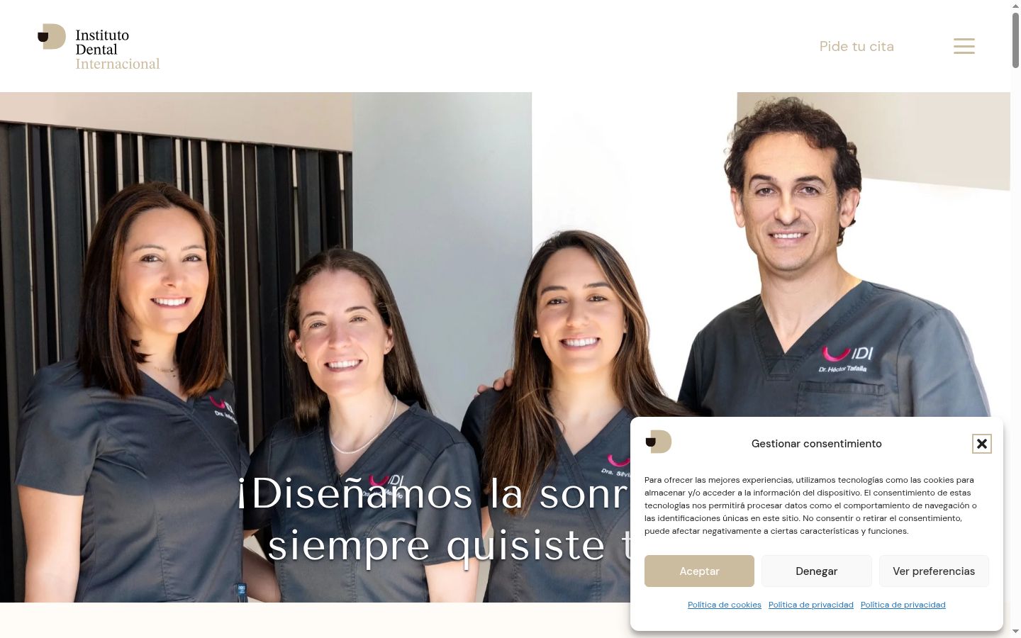 Screenshot del banner di consenso mostrato prima di qualsiasi interazione
