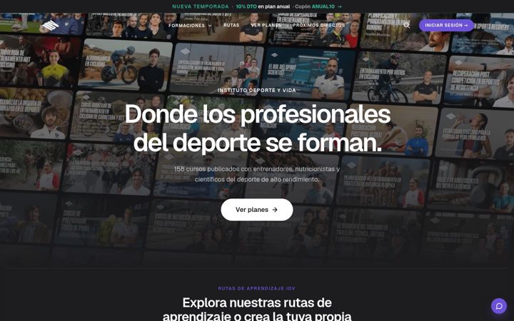 Screenshot of institutodeporteyvida.com