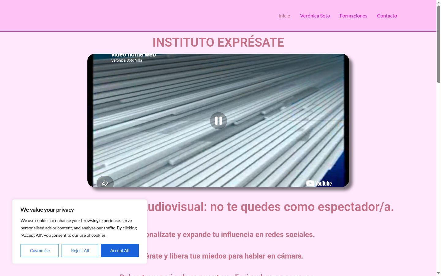 Screenshot del banner di consenso mostrato prima di qualsiasi interazione
