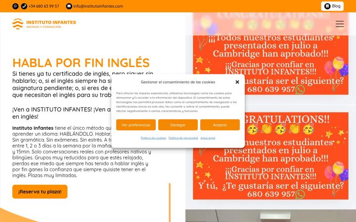 Screenshot of institutoinfantes.com