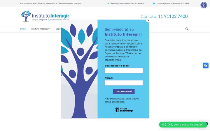 Screenshot of institutointeragirbr.com.br