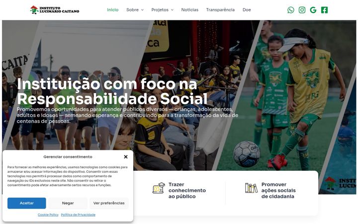 Screenshot of institutolucimariocaitano.com