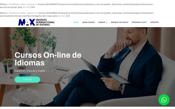 Screenshot of institutomaxidiomas.com.br
